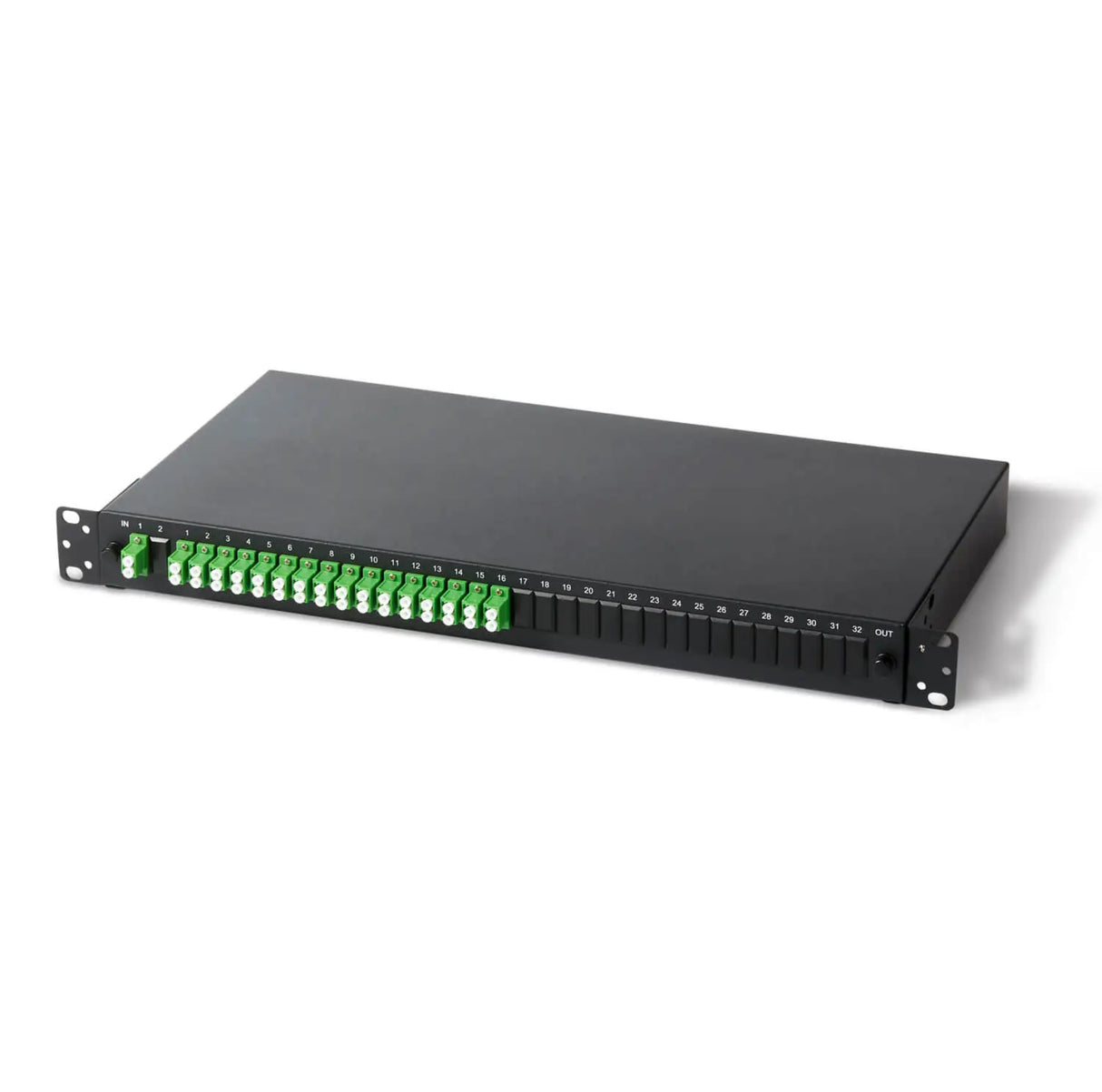 PSP PLC Splitter Fiber Optic Enclosure, long adapter panel construction, 19”1U
