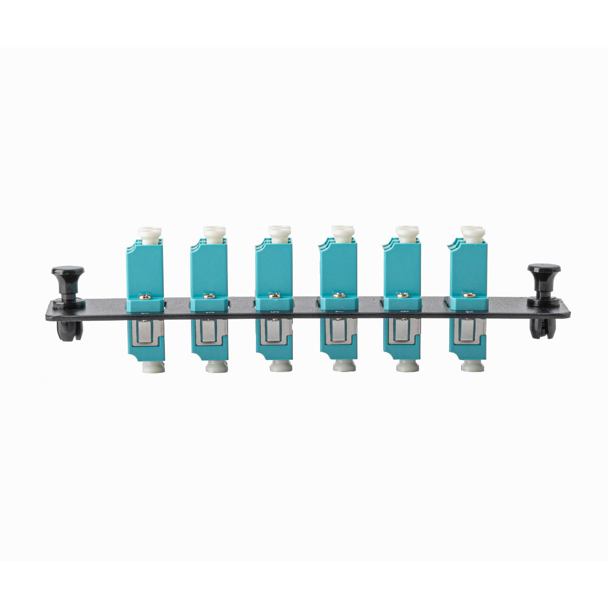 12-Port LGX Compatible Fiber Patch Panel with Numbered Ports, Preloaded with Aqua LC Adapters/Couplers