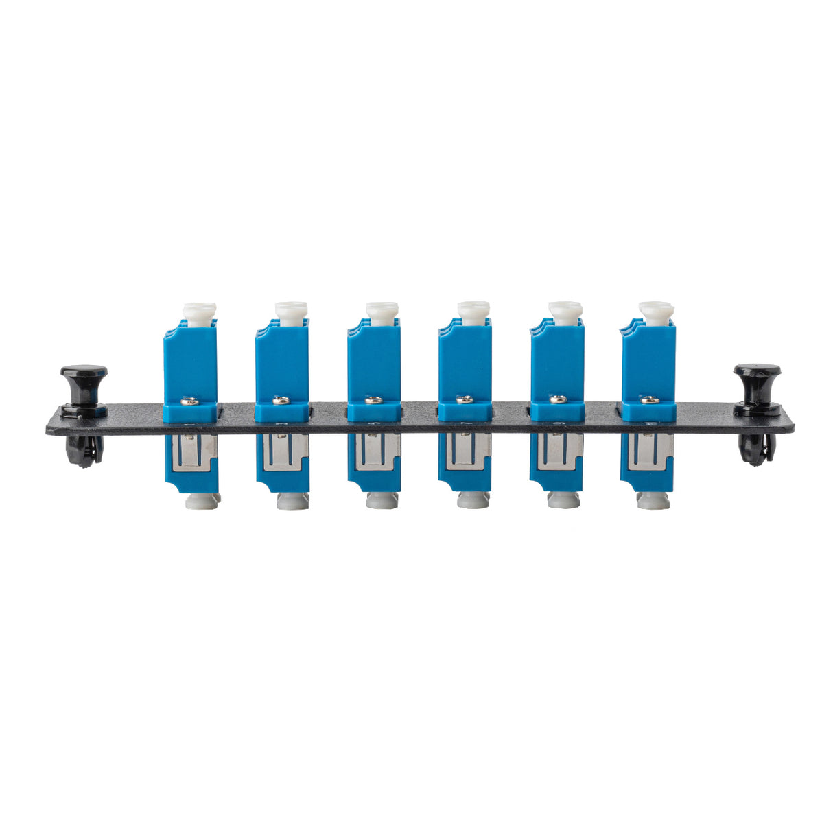 12-Port LGX Compatible Fiber Patch Panel with Numbered Ports, Preloaded with Blue LC Adapters/Couplers