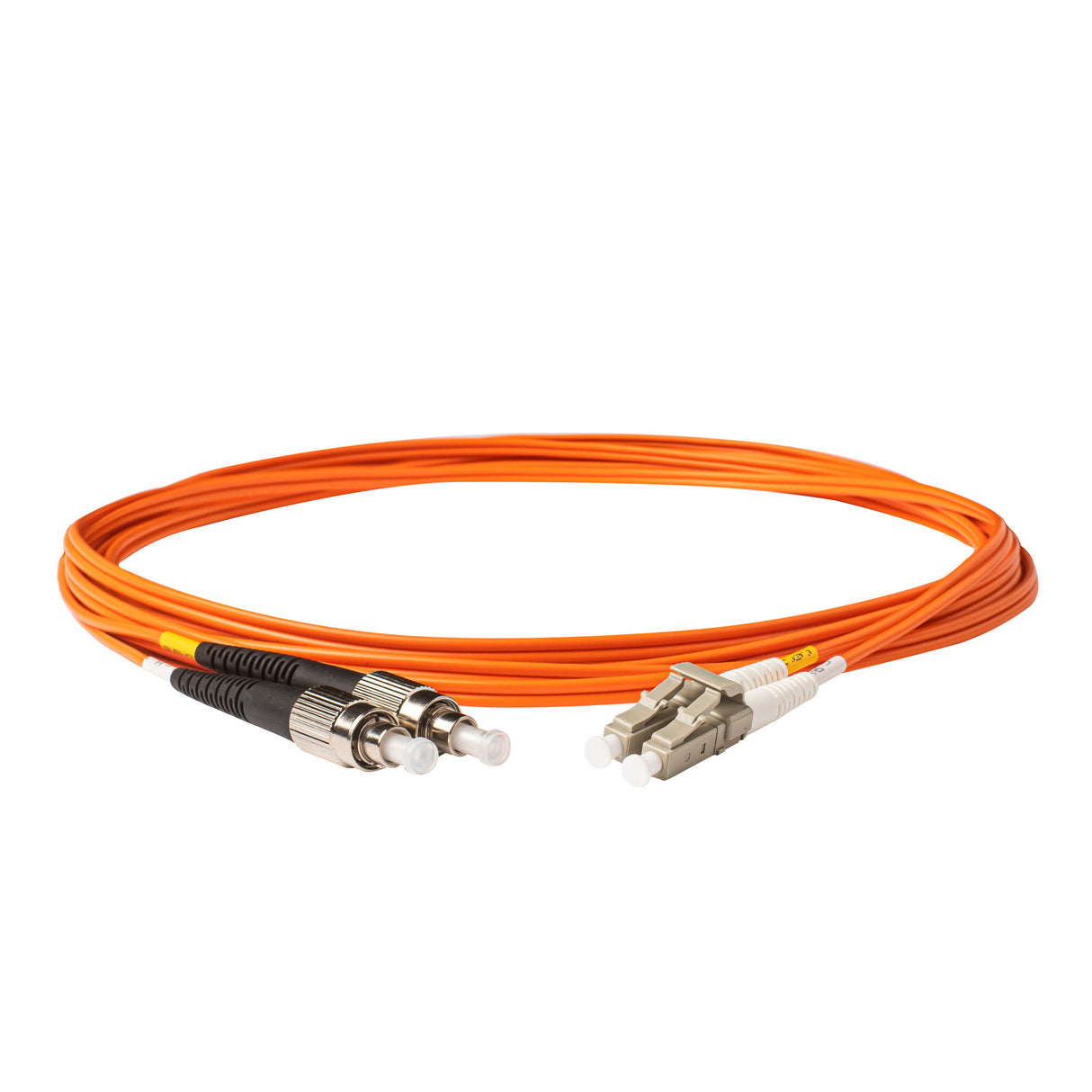 0.2dB LC/UPC to FC/UPC Multimode OM1 Duplex Fiber Patch Cable | Corning InfiniCor 300 Optical 62.5 µm Multimode Fiber | Orange OFNP Jacket