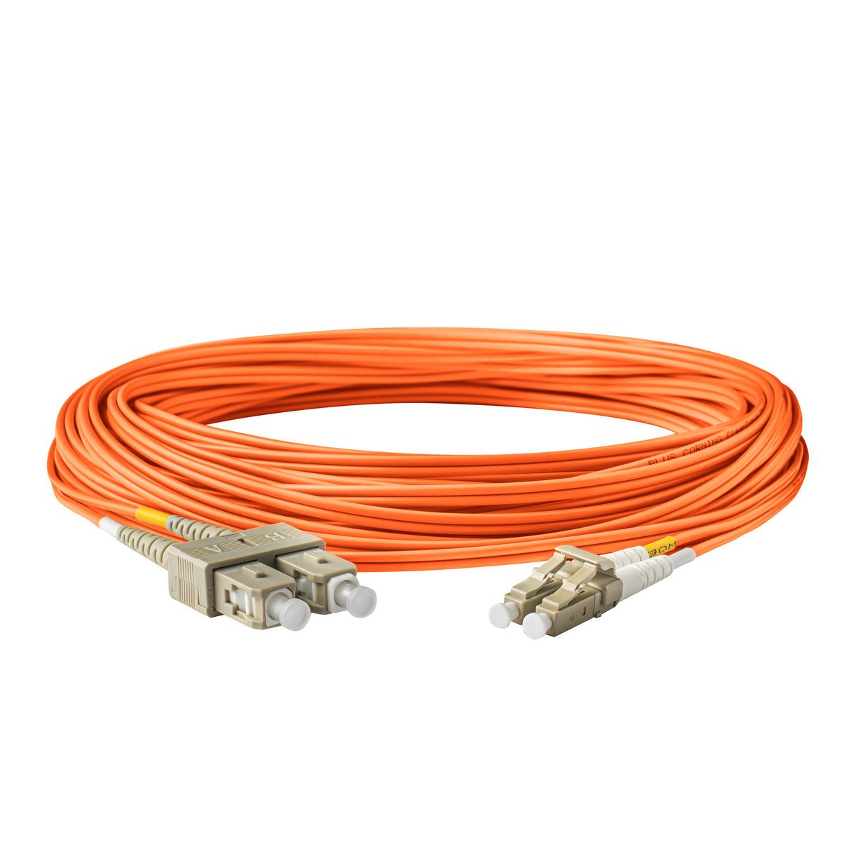 0.2dB LC/UPC to SC/UPC Multimode OM1 Duplex Fiber Patch Cable | Corning InfiniCor 300 Optical 62.5 µm Multimode Fiber | Orange LSZH Jacket