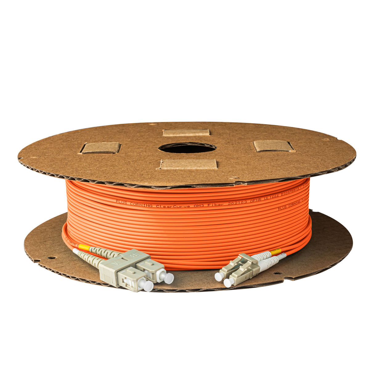 0.2dB LC/UPC to SC/UPC Multimode OM1 Duplex Fiber Patch Cable | Corning InfiniCor 300 Optical 62.5 µm Multimode Fiber | Orange LSZH Jacket
