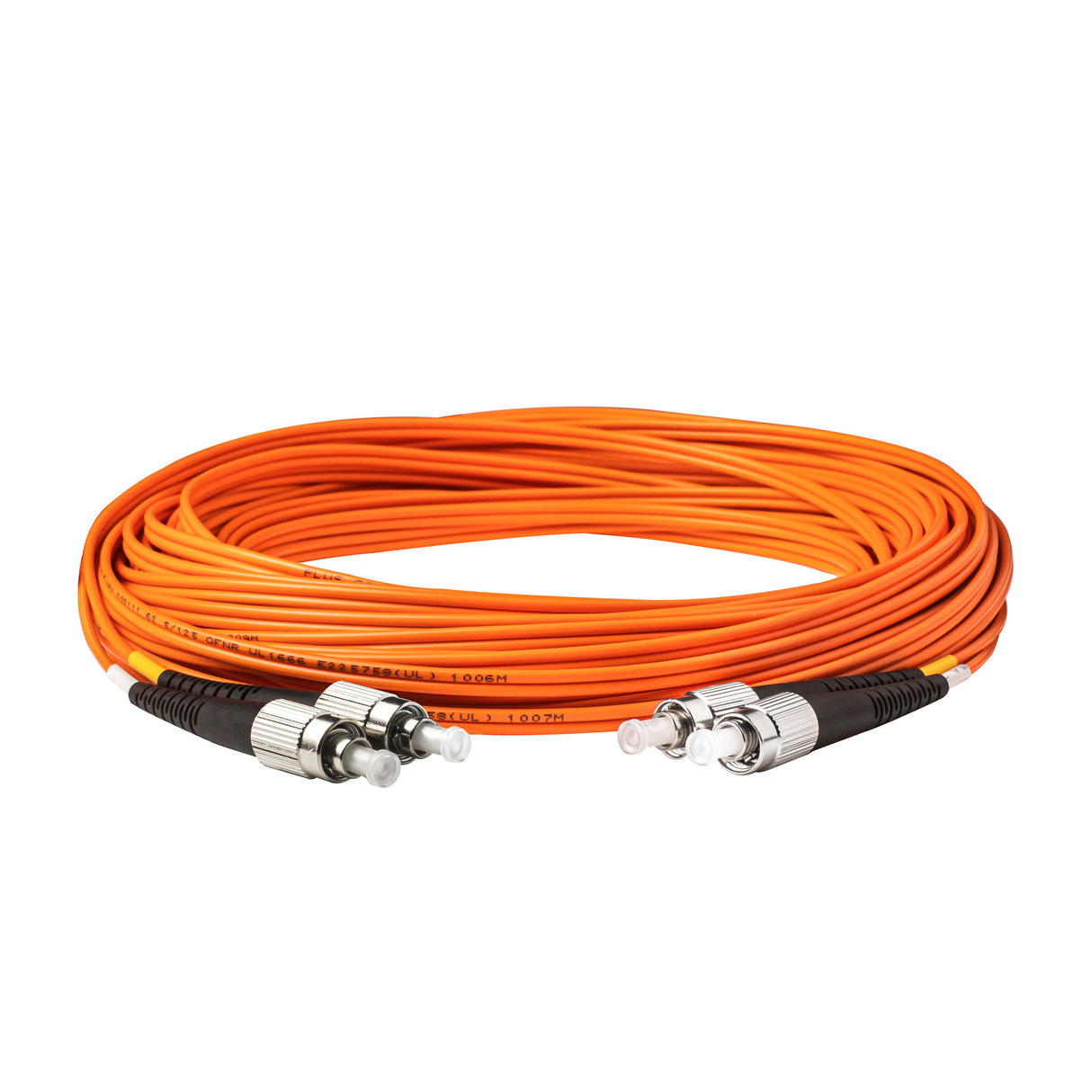 0.2dB FC/UPC to FC/UPC Multimode OM1 Duplex Fiber Patch Cable | Corning InfiniCor 300 Optical 62.5 µm Multimode Fiber | Orange LSZH Jacket