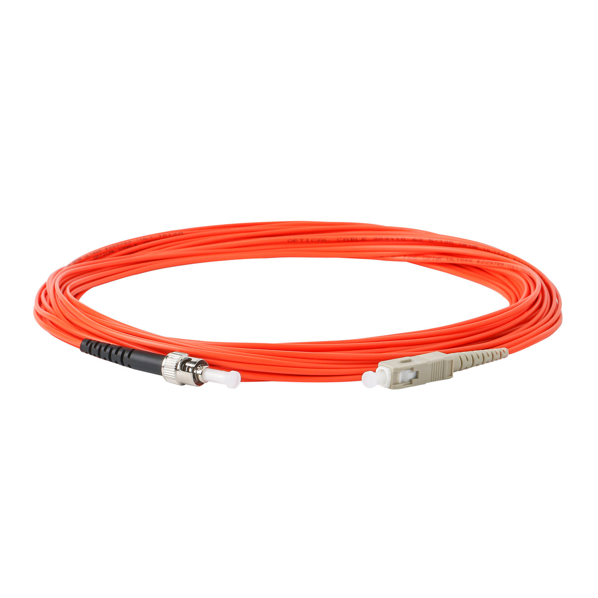 電信級 0.2dB SC/UPC to ST/UPC 多模 OM1 單工光纖跳線 | 康寧纖芯 | 橘色 OFNR 外被
