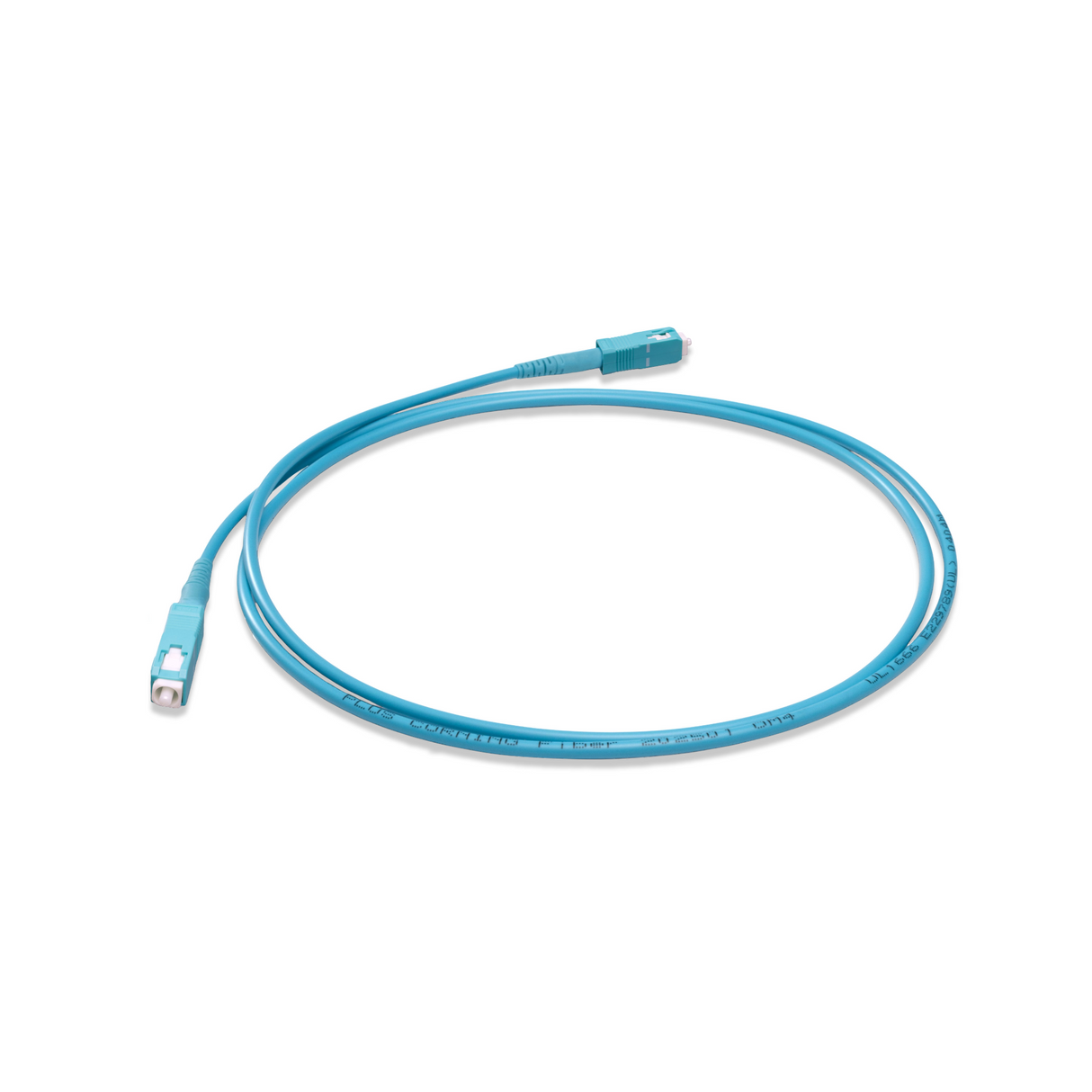 0.2dB SC/UPC to SC/UPC Multimode OM4 Simplex Fiber Patch Cable | Corning ClearCurve OM4 50 µm Laser-Optimized Fiber | Aqua LSZH Jacket, Aqua Connectors