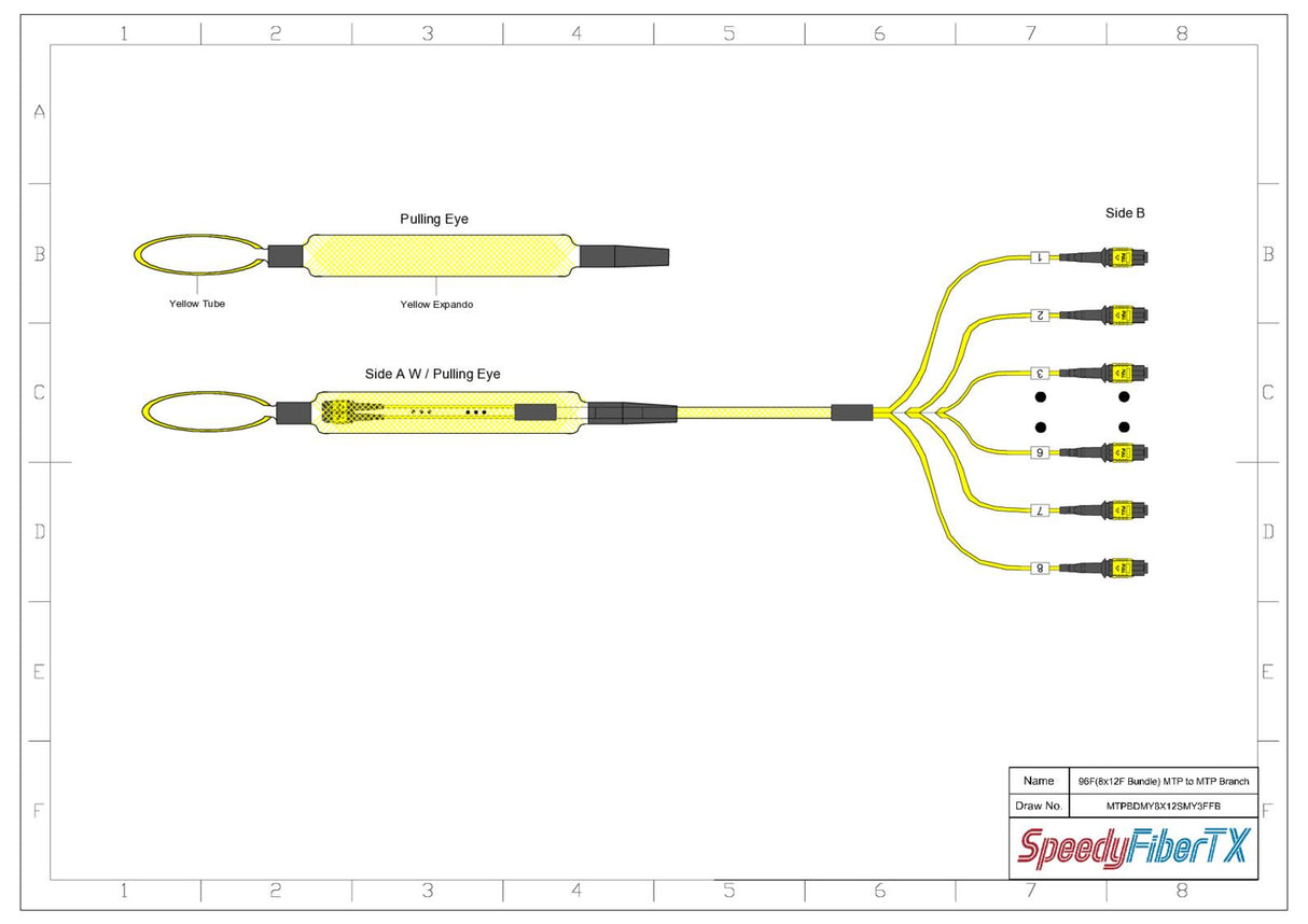 96-Fiber Elite Non-Pinned MTP/APC to Non-Pinned MTP/APC Trunk Cable | Corning SMF-28 Ultra Single-mode Optical Fiber | OS1/OS2 Compatible | Type B, Yellow MTP Connector, Yellow OFNP Cable Jacket