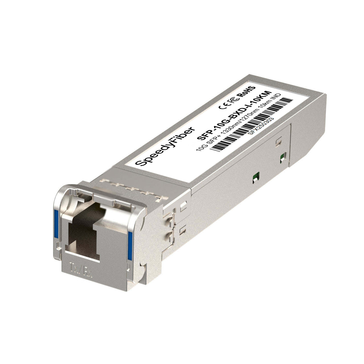 SpeedyFiberTX 10GBASE-BX10-D BiDi SFP+ 1330nm-TX/1270nm-RX 10km DOM Simplex LC/UPC SMF Optical Transceiver Module (Industrial)