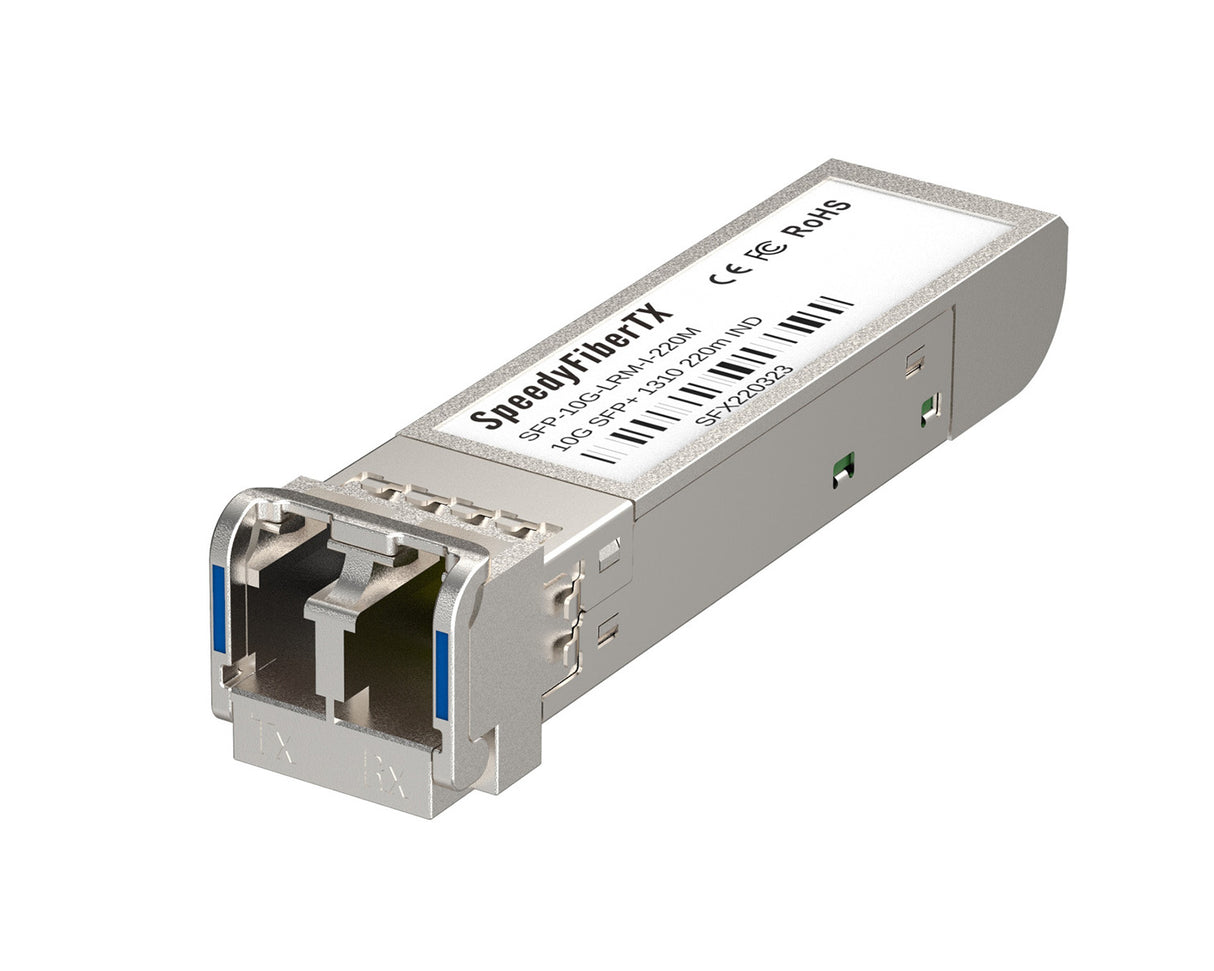 SpeedyFiberTX 10GBASE-LRM SFP+ 1310nm 220m DOM Duplex LC/UPC MMF/SMF Optical Transceiver Module (Industrial)