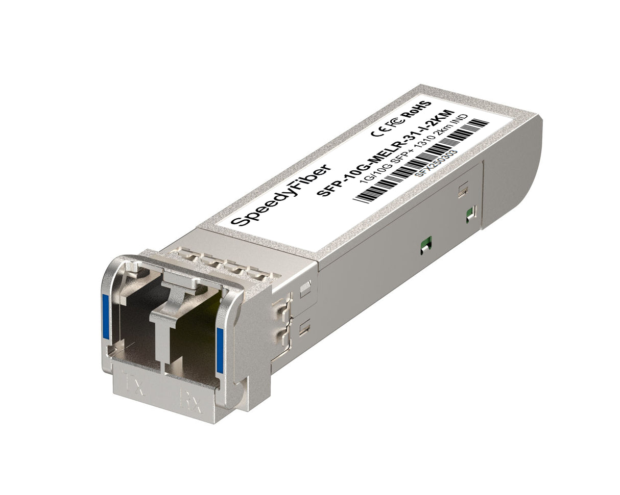 SpeedyFiberTX 1/10GBASE-LR SFP+ 1310nm 20km DOM Duplex LC/UPC SMF Optical Transceiver Module (Industrial)