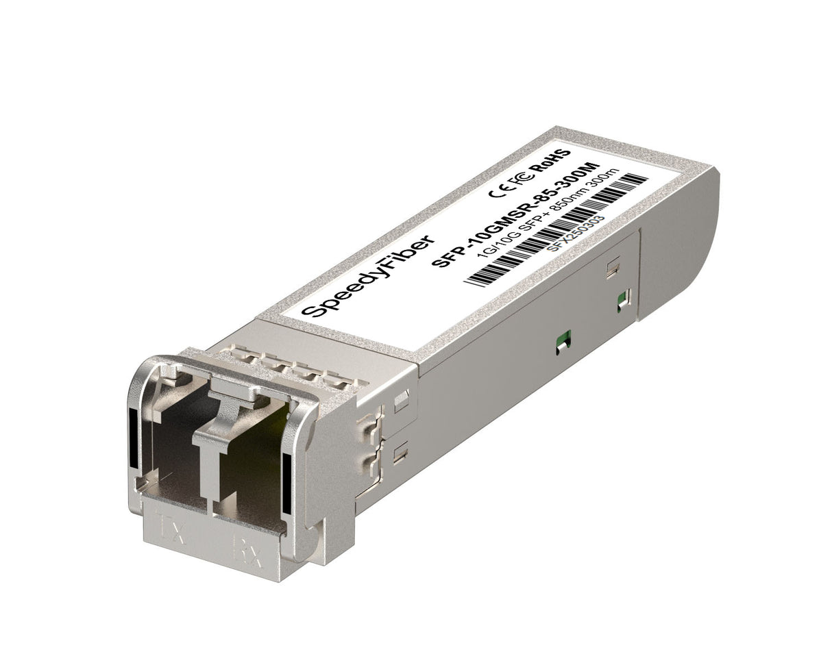 SpeedyFiberTX 1000BASE-SX / 10GBASE-SR SFP+ Transceiver Module | Intel Compatible 850nm 300m LC DOM