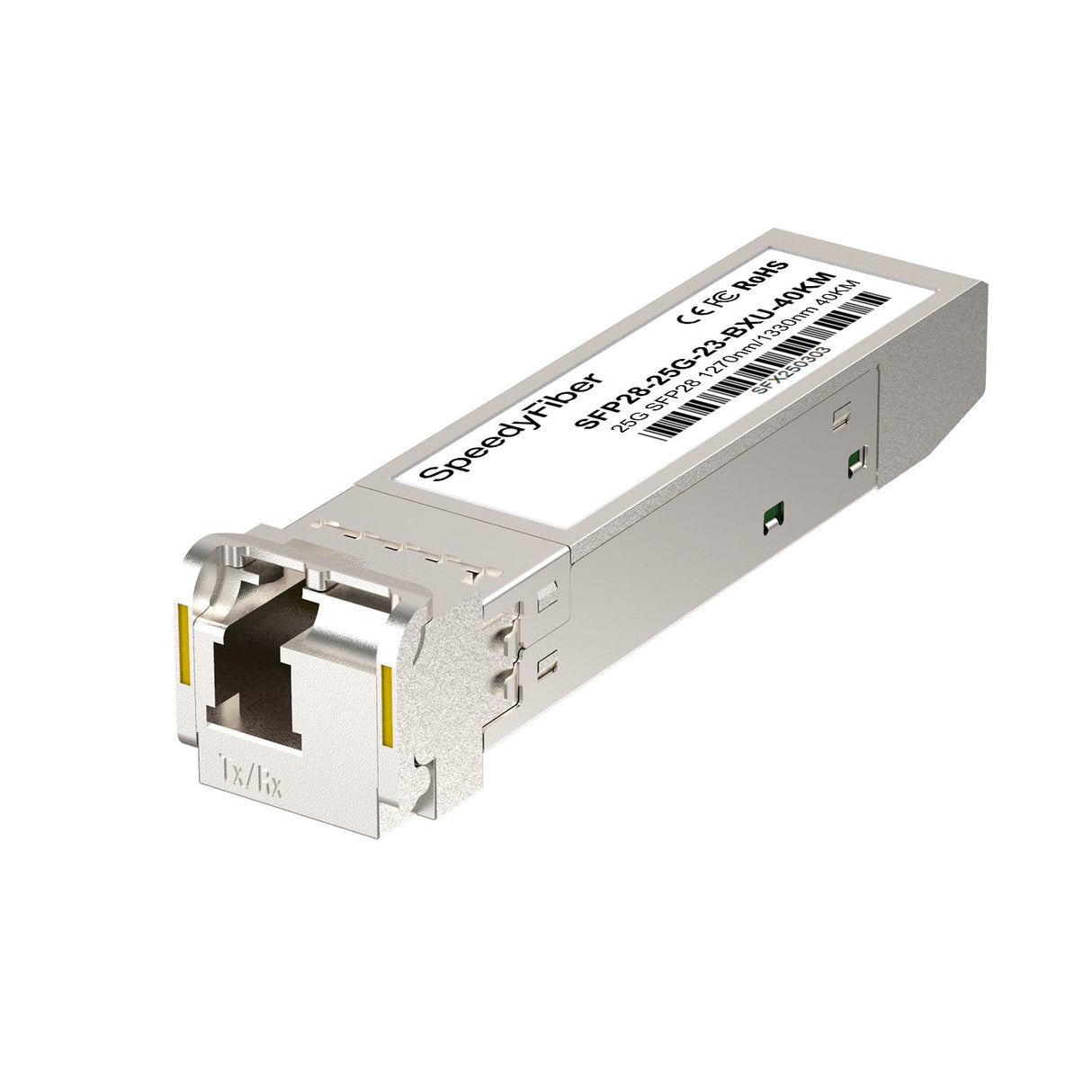 SpeedyFiberTX 25GBASE-U SFP28 BiDi 1270nm-TX/1330nm-RX 40km DOM Simplex LC/UPC SMF Optical Transceiver Module
