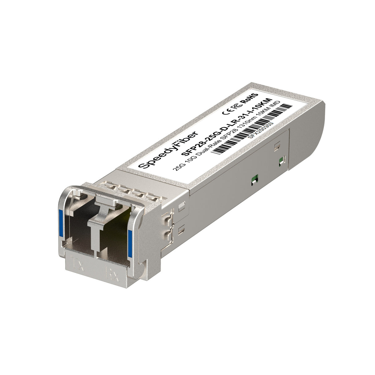 10/25GBASE-LR SFP28 Dual-rate 1310nm 10km DOM Duplex LC/UPC SMF Optical Transceiver Module (Industrial)