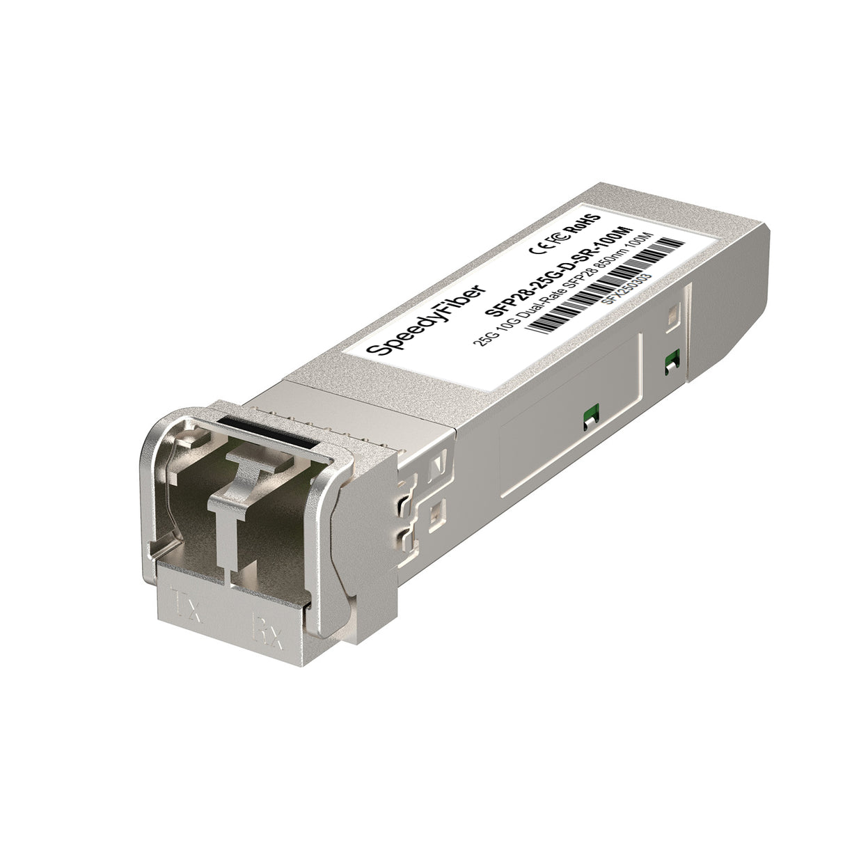 10/25GBASE-SR SFP28 Dual-rate 850nm 100m DOM Duplex LC/UPC MMF Optical Transceiver Module