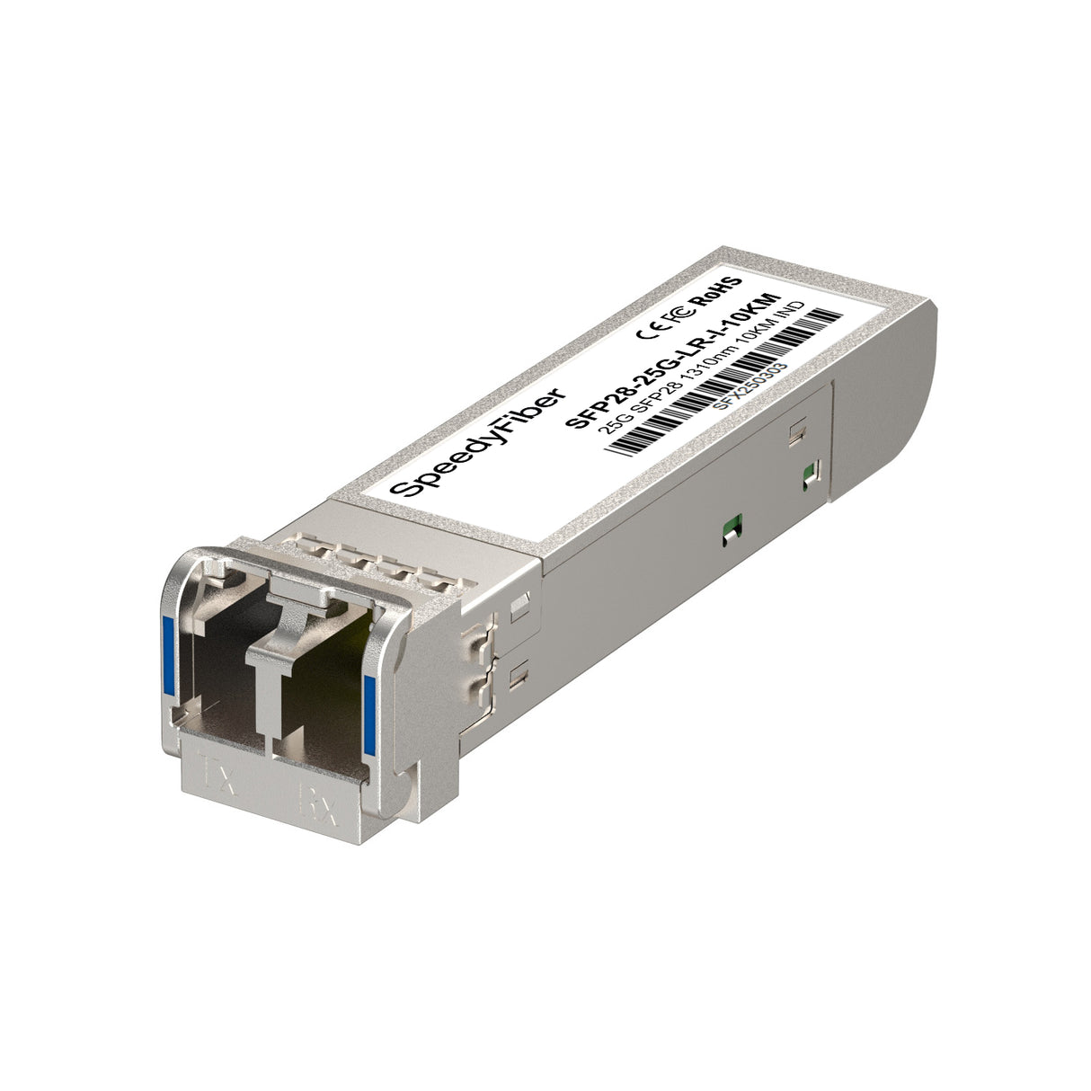 25GBASE-LR SFP28 1310nm 10km DOM Duplex LC/UPC SMF Optical Transceiver Module for 5G Wireless (Industrial)