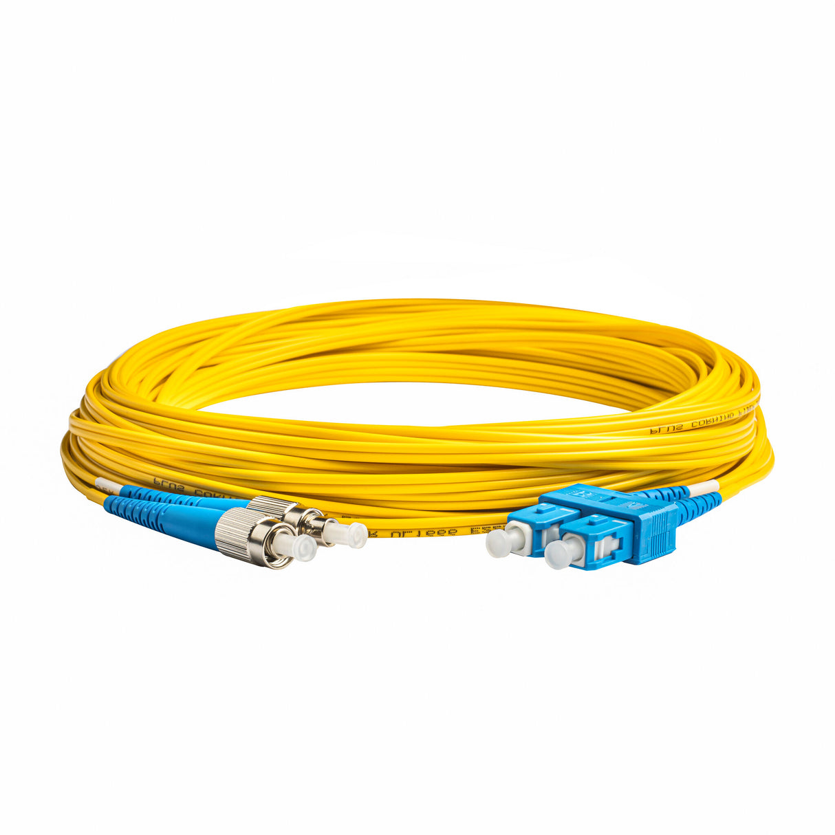 Low Loss 0.15dB SC/UPC to FC/UPC Single-mode Duplex Fiber Patch Cable | Corning SMF-28 Ultra Fiber | OS1/OS2 Compatible | OFNR Jacket