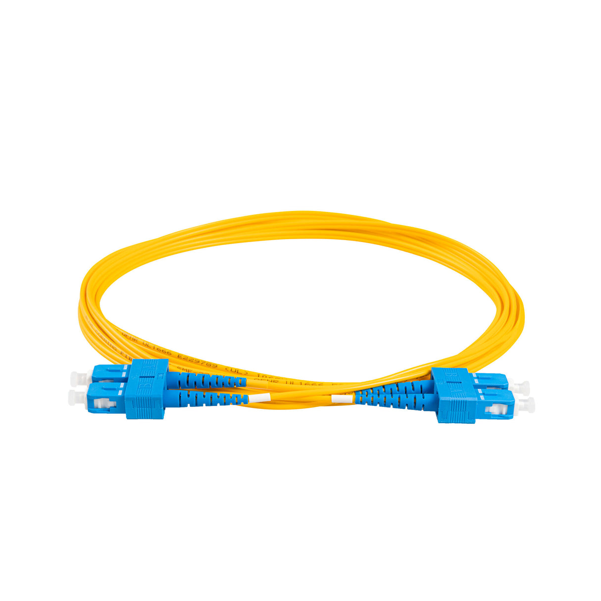 Low Loss 0.15dB SC/UPC to SC/UPC Single-mode Duplex Fiber Patch Cable | Corning SMF-28 Ultra Fiber | OS1/OS2 Compatible | OFNR Jacket
