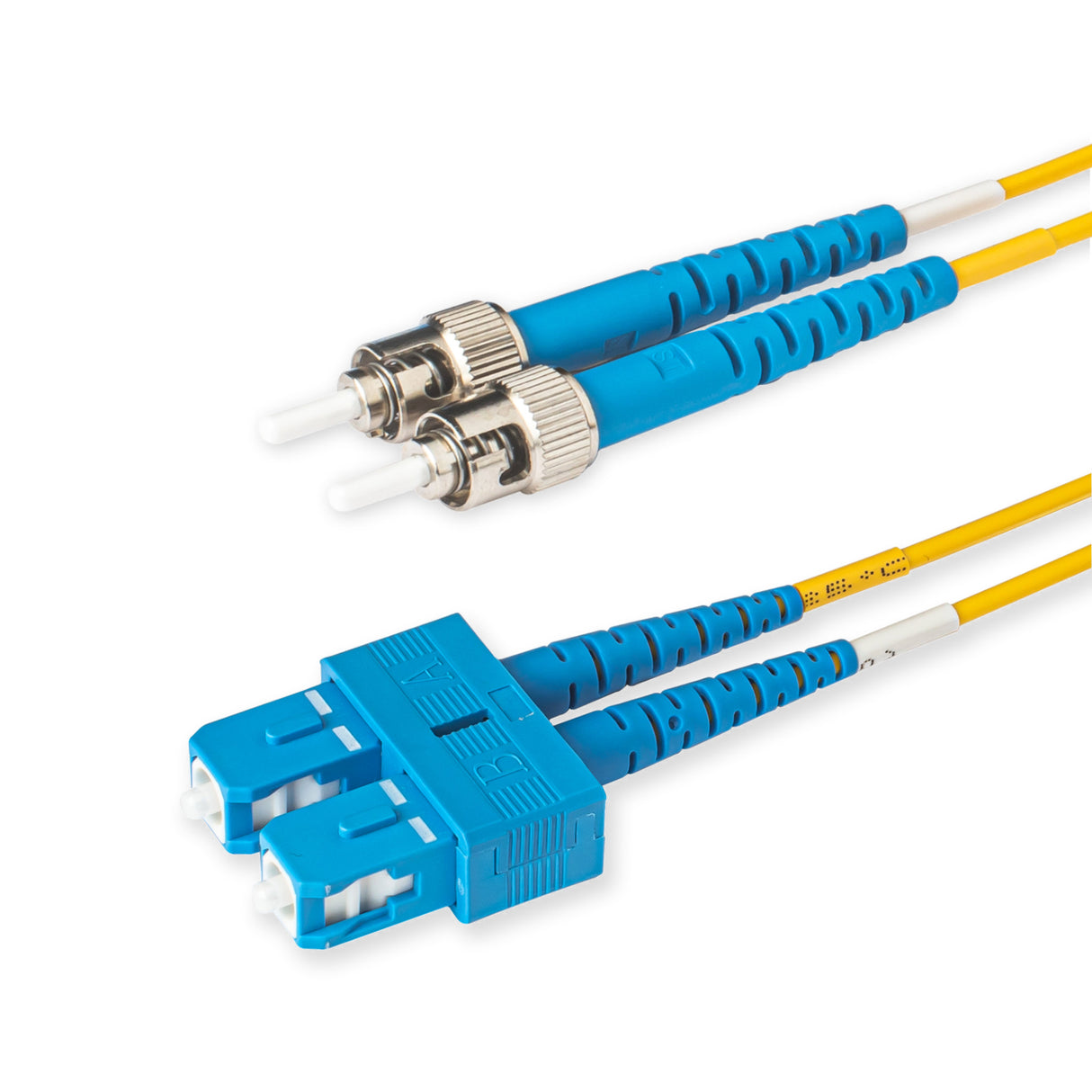SpeedyFiberTX SC/UPC to ST/UPC Single-Mode Duplex Fiber Patch Cable | Corning SMF-28 Ultra Fiber | OS1/OS2 Compatible