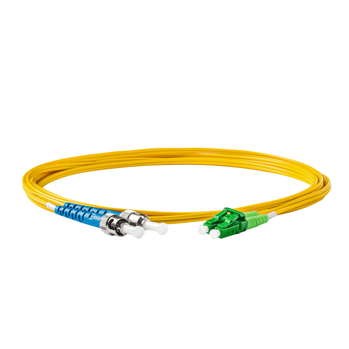 0.2dB LC/APC to ST/UPC Single-mode Duplex Fiber Patch Cable | Corning SMF-28 Ultra Fiber | OS1/OS2 Compatible | OFNR Jacket