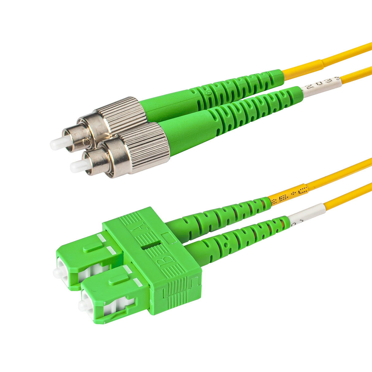 0.2dB SC/APC to FC/APC Single-mode Duplex Fiber Patch Cable | Corning SMF-28 Ultra Fiber | OS1/OS2 Compatible | OFNP Jacket
