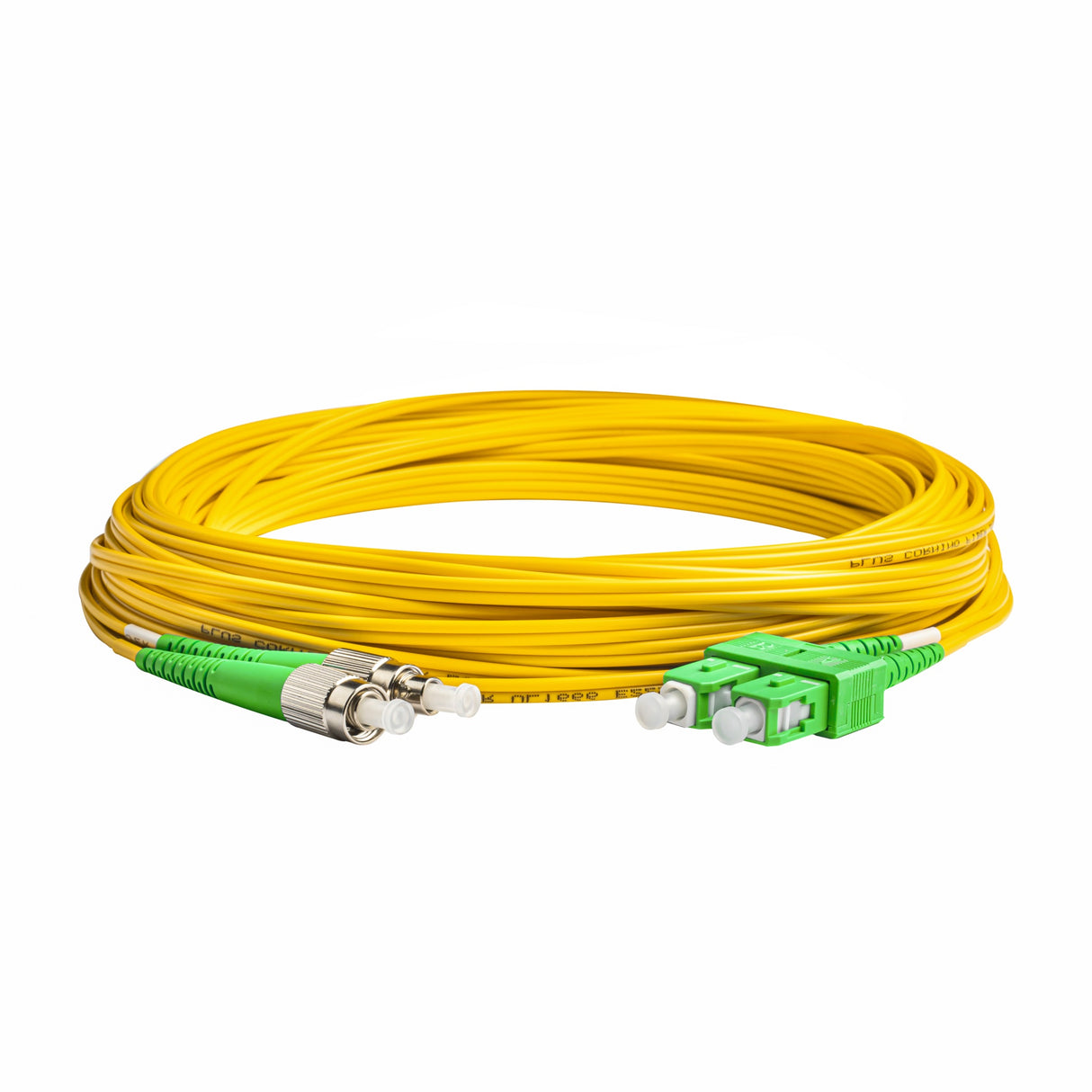 0.2dB SC/APC to FC/APC Single-mode Duplex Fiber Patch Cable | Corning SMF-28 Ultra Fiber | OS1/OS2 Compatible | OFNP Jacket