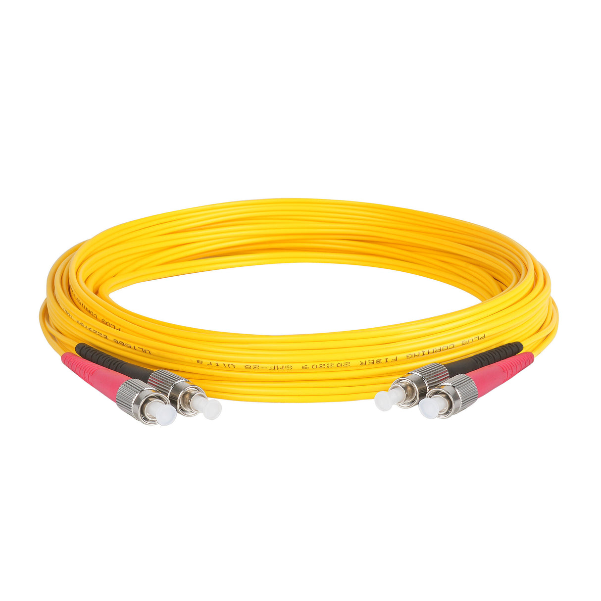 0.2dB FC/APC to FC/UPC Single-mode Duplex Fiber Patch Cable | Corning SMF-28 Ultra Fiber | Red and Black Boots | OS1/OS2 Compatible | OFNR Jacket