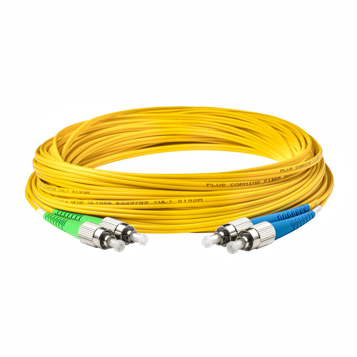 0.2dB FC/APC to FC/UPC Single-mode Duplex Fiber Patch Cable | Corning SMF-28 Ultra Fiber | OS1/OS2 Compatible | OFNR Jacket