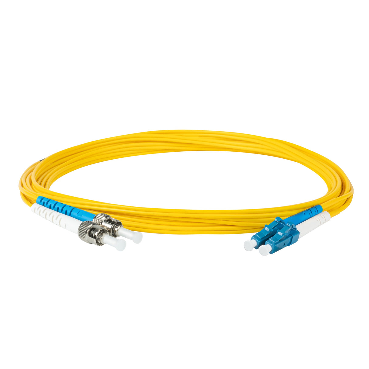 TAA Compliant Fiber Patch Cable | 0.2dB LC/UPC to ST/UPC Single-mode Duplex | Corning SMF-28 Ultra Fiber | OS1/OS2 Compatible | OFNP Jacket