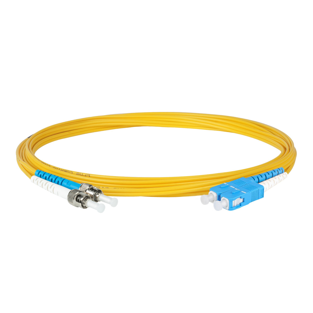 TAA Compliant Fiber Patch Cable | 0.2dB SC/UPC to ST/UPC Single-mode Duplex | Corning SMF-28 Ultra Fiber | OS1/OS2 Compatible | OFNP Jacket