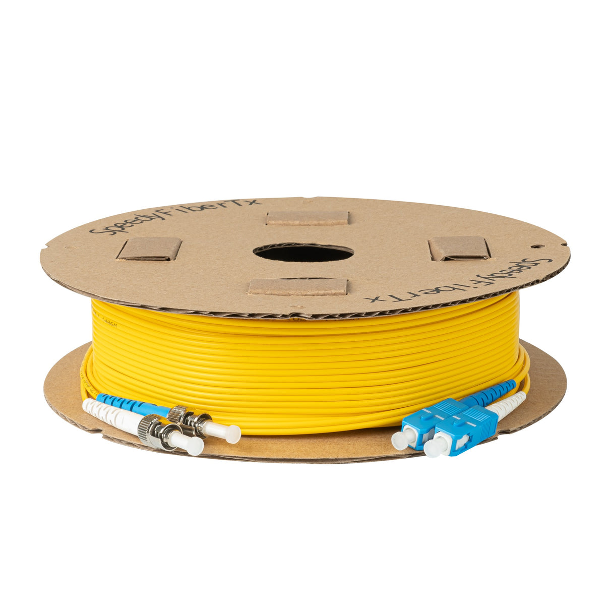 TAA Compliant Fiber Patch Cable | 0.2dB SC/UPC to ST/UPC Single-mode Duplex | Corning SMF-28 Ultra Fiber | OS1/OS2 Compatible | OFNP Jacket