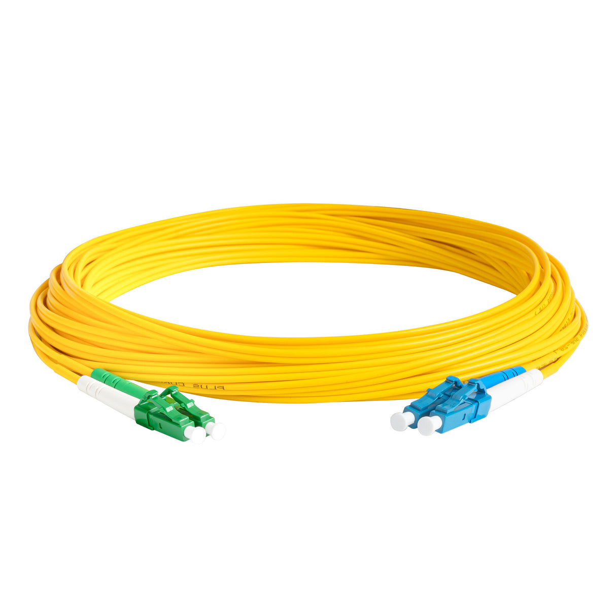 TAA Compliant Fiber Patch Cable | 0.2dB LC/APC to LC/UPC Single-mode Duplex | Corning SMF-28 Ultra Fiber | OS1/OS2 Compatible | OFNP Jacket