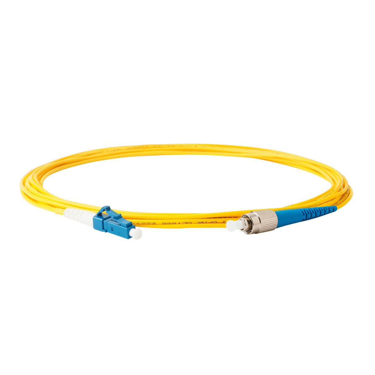 Low Loss 0.15dB LC/UPC to FC/UPC Single-mode Simplex Fiber Patch Cable | Corning SMF-28 Ultra Fiber | OS1/OS2 Compatible | OFNP Jacket