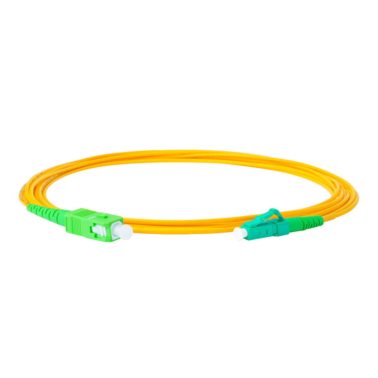 TAA Compliant Fiber Patch Cable | 0.2dB LC/APC to SC/APC Single-mode Simplex | Corning SMF-28 Ultra Fiber | OS1/OS2 Compatible | OFNR Jacket