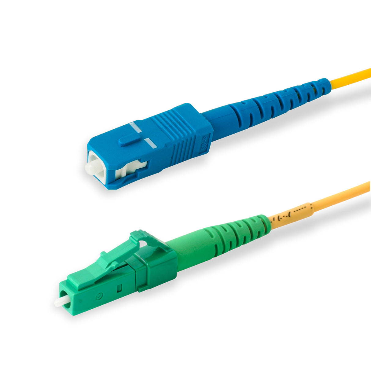 SpeedyFiberTX LC/APC to SC/UPC Single-Mode Simplex Fiber Patch Cable | Corning SMF-28 Ultra Fiber | OS1/OS2 Compatible