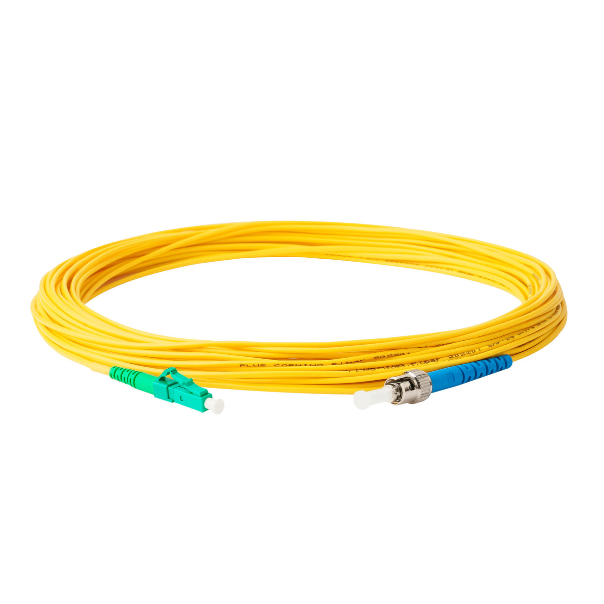 Low Loss 0.15dB LC/APC to ST/UPC Single-mode Simplex Fiber Patch Cable | Corning SMF-28 Ultra Fiber | OS1/OS2 Compatible | OFNR Jacket