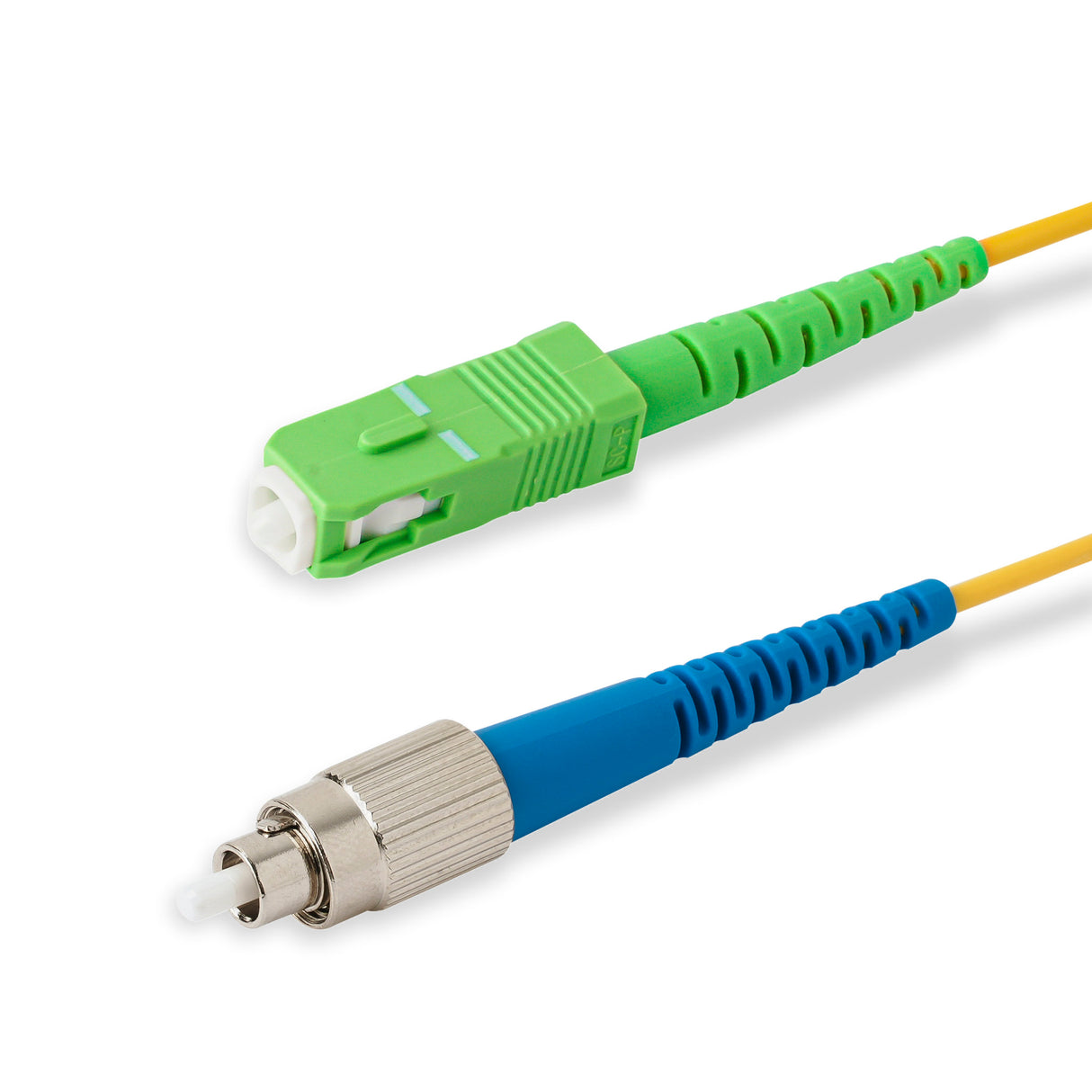 SpeedyFiberTX SC/APC to FC/UPC Single-Mode Simplex Fiber Patch Cable | Corning SMF-28 Ultra Fiber | OS1/OS2 Compatible