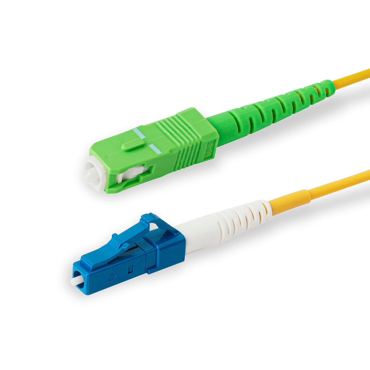 SpeedyFiberTX SC/APC to LC/UPC Single-Mode Simplex Fiber Patch Cable | Corning SMF-28 Ultra Fiber | OS1/OS2 Compatible