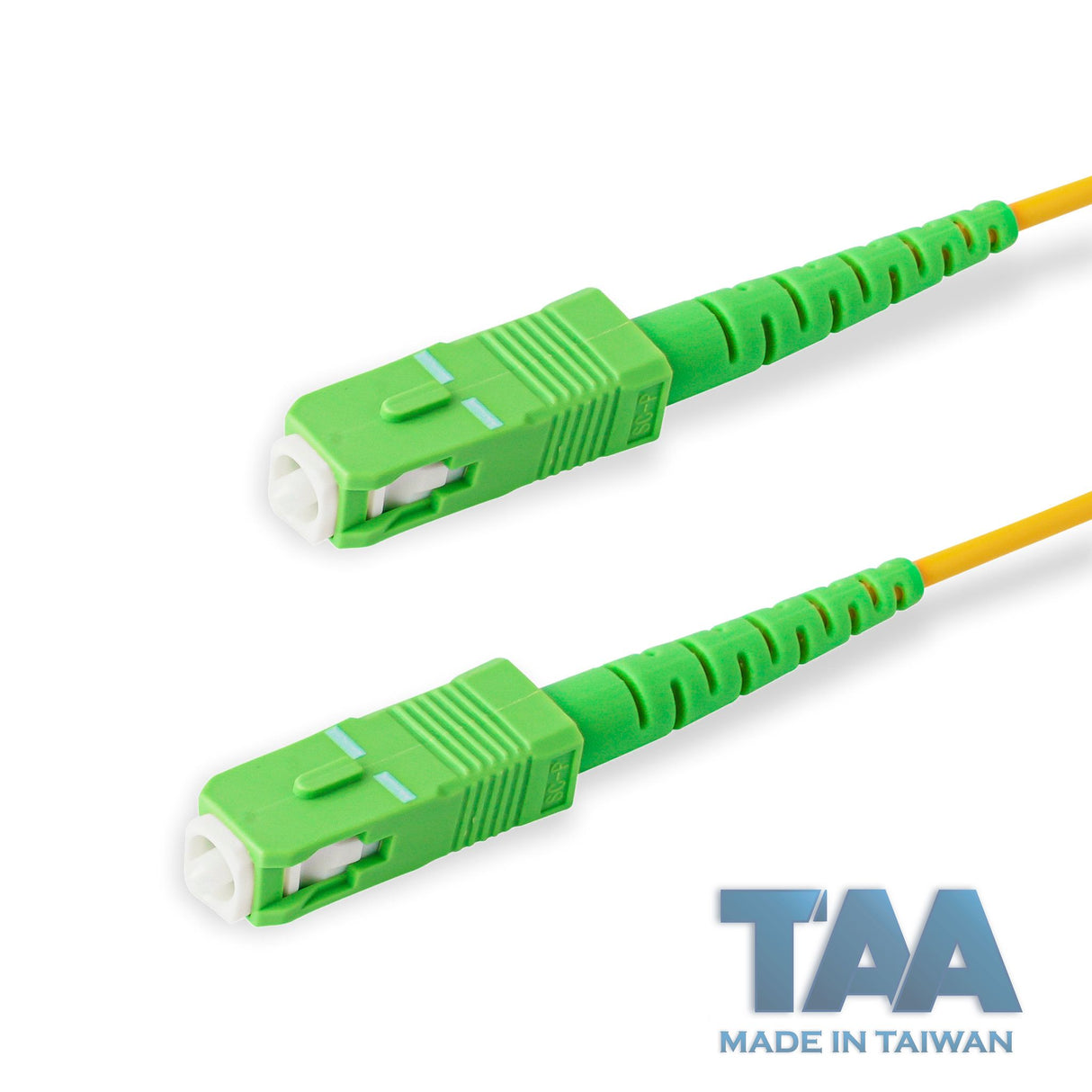 TAA Compliant Fiber Patch Cable | 0.2dB SC/APC to SC/APC Single-mode Simplex | Corning SMF-28 Ultra Fiber | OS1/OS2 Compatible | OFNP Jacket