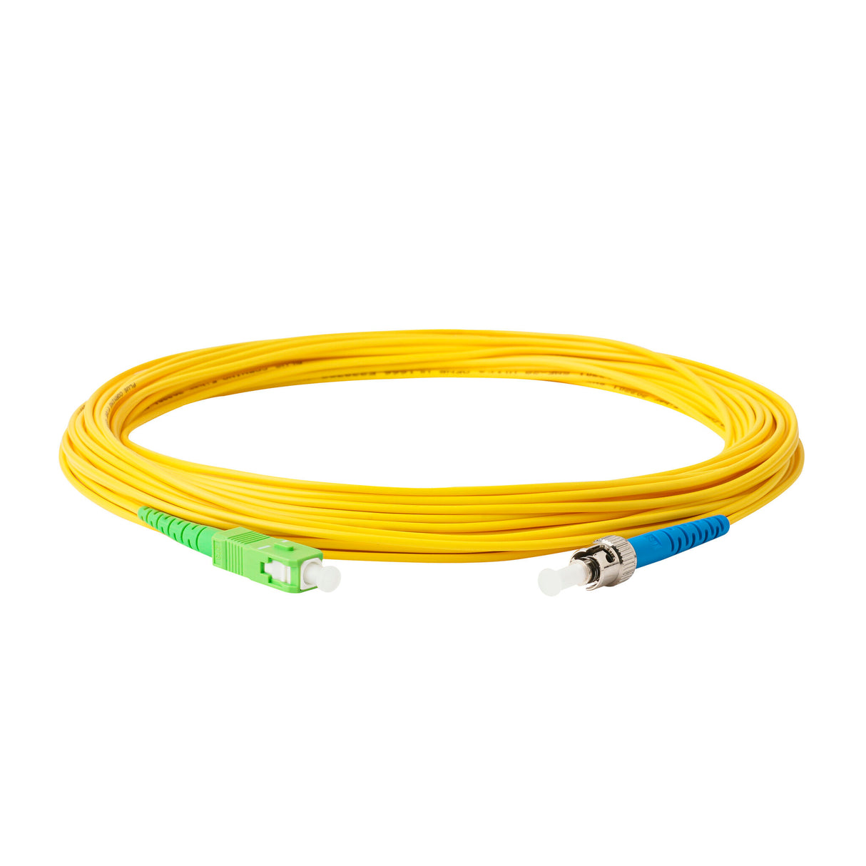 0.2dB Slim SC/APC to ST/UPC Single-mode Simplex Fiber Patch Cable | Corning SMF-28 Ultra Fiber | OS1/OS2 Compatible | OFNR Jacket