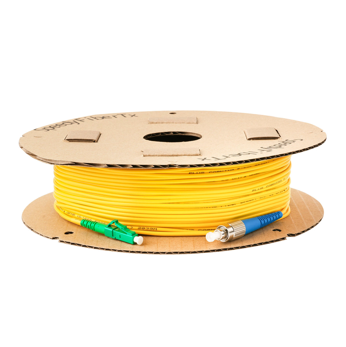 Ultra Low Loss 0.1dB Slim LC/APC to FC/UPC Single-mode Simplex Fiber Patch Cable | Corning SMF-28 Ultra Fiber | OS1/OS2 Compatible | OFNR Jacket