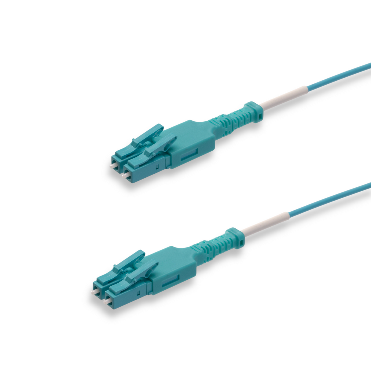 Easy-Pull Uniboot 0.2dB OM4 LC/UPC to LC/UPC Fiber Patch Cable | Corning OM4 Fiber | Aqua Connector | OFNP Jacket | Speedy Model A Easy-Pull Uniboot