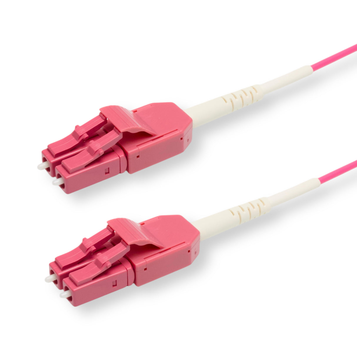 Uniboot 0.2dB OM4 LC/UPC to LC/UPC Fiber Patch Cable | Polarity Switchable | Corning OM4 Fiber | Magenta Connector | OFNR Jacket | Speedy Model A Uniboot