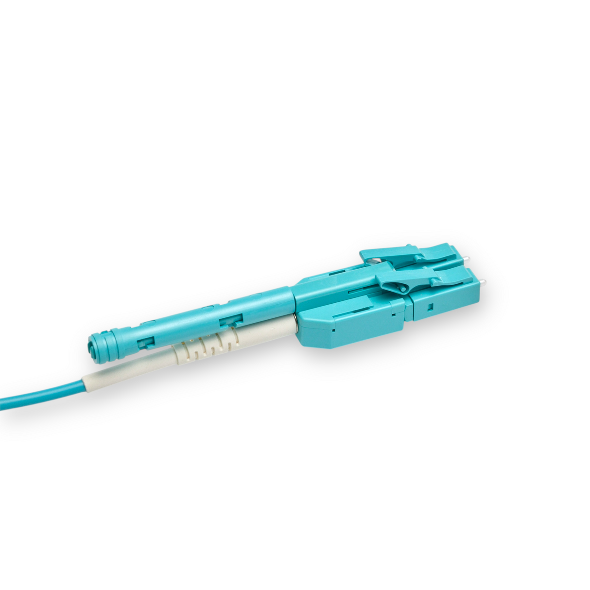 Push-Pull Tab Uniboot 0.2dB OM4 LC/UPC to LC/UPC Fiber Patch Cable | Polarity Switchable | Corning OM4 Fiber | Aqua Connector | OFNP Jacket | Speedy Model A Push-Pull Tab Uniboot