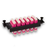 24-Port LGX Compatible Fiber Patch Panel with Numbered Ports, Preloaded with Magenta LC/UPC Adapters/Couplers