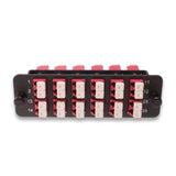 24-Port LGX Compatible Fiber Patch Panel with Numbered Ports, Preloaded with Magenta LC/UPC Adapters/Couplers