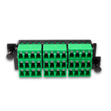 36-Port LGX Compatible Fiber Patch Panel with Numbered Ports, Preloaded with Green LC/APC Adapters/Couplers