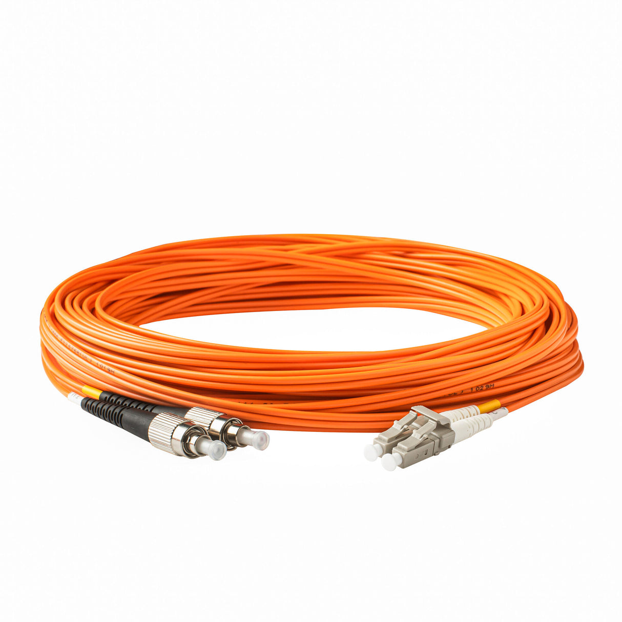 0.2dB LC/UPC to FC/UPC Multimode OM1 Duplex Fiber Patch Cable | Corning InfiniCor 300 Optical 62.5 µm Multimode Fiber | Orange OFNP Jacket