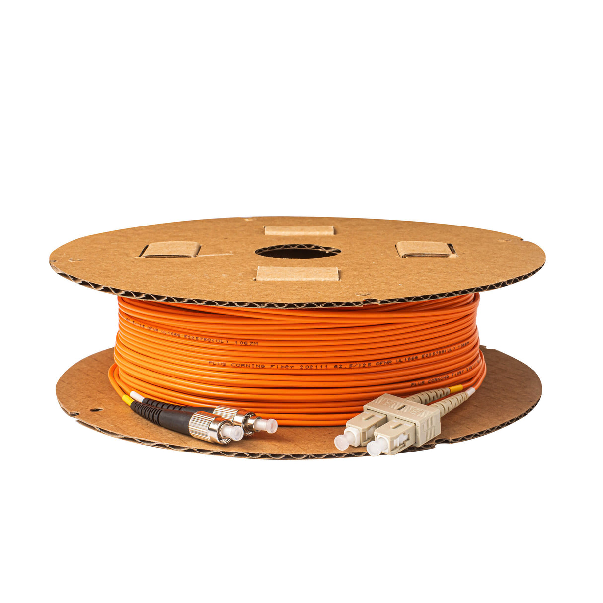 0.2dB SC/UPC to FC/UPC Multimode OM1 Duplex Fiber Patch Cable | Corning InfiniCor 300 Optical 62.5 µm Multimode Fiber | Orange LSZH Jacket