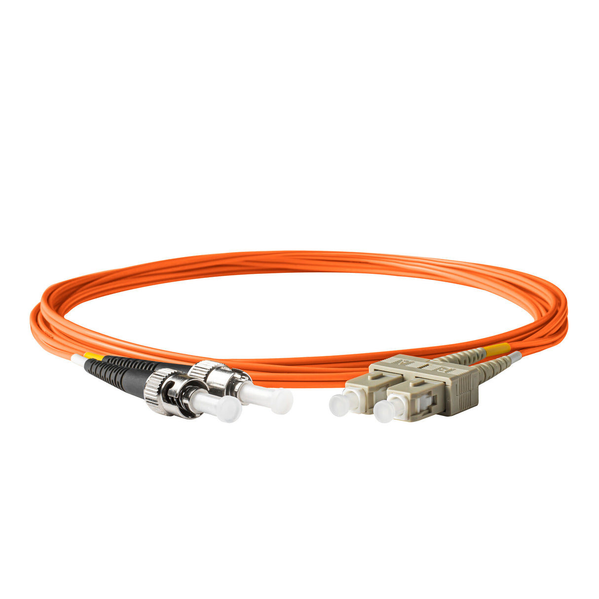 0.2dB SC/UPC to ST/UPC Multimode OM1 Duplex Fiber Patch Cable | Corning InfiniCor 300 Optical 62.5 µm Multimode Fiber | Orange OFNR Jacket