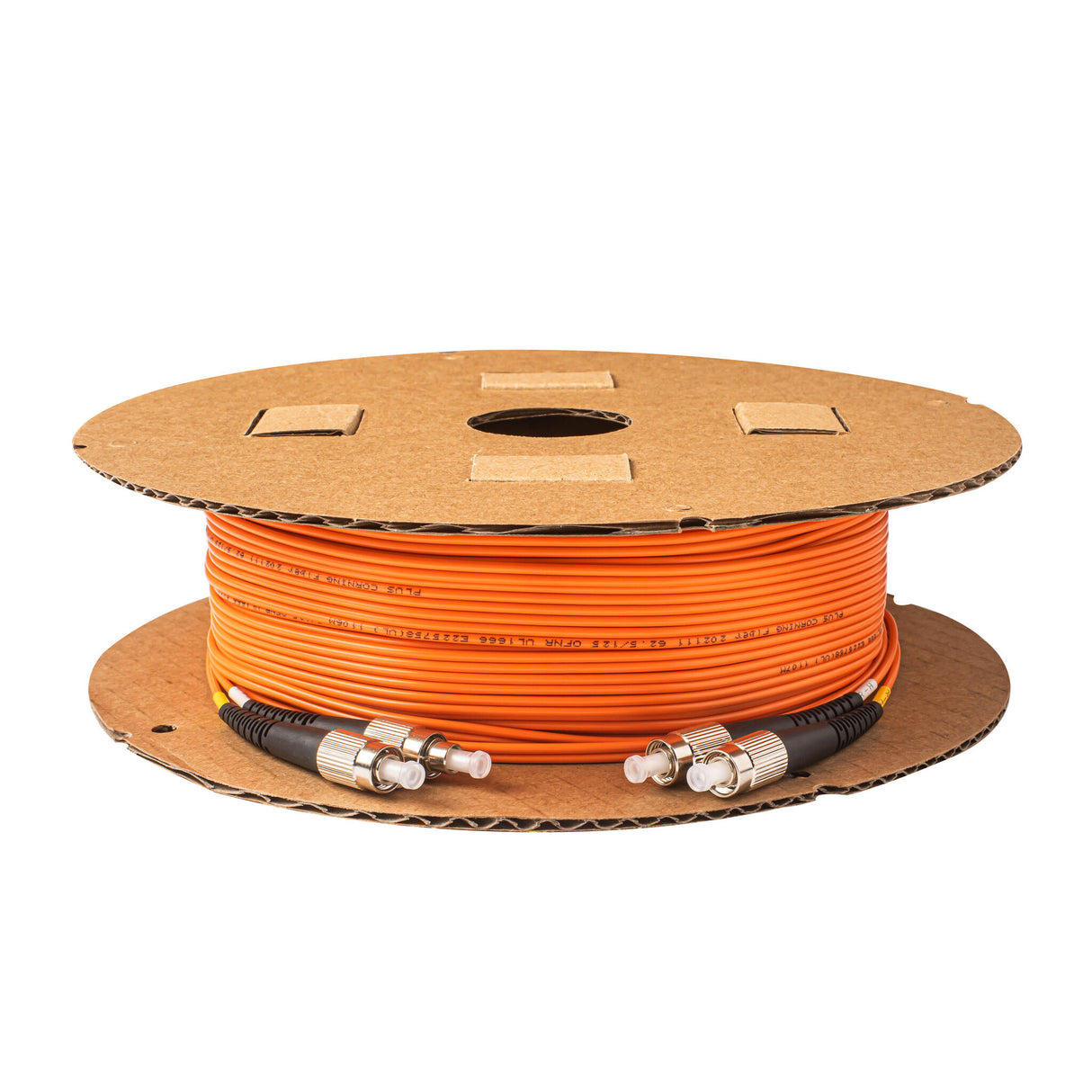 0.2dB FC/UPC to FC/UPC Multimode OM1 Duplex Fiber Patch Cable | Corning InfiniCor 300 Optical 62.5 µm Multimode Fiber | Orange LSZH Jacket