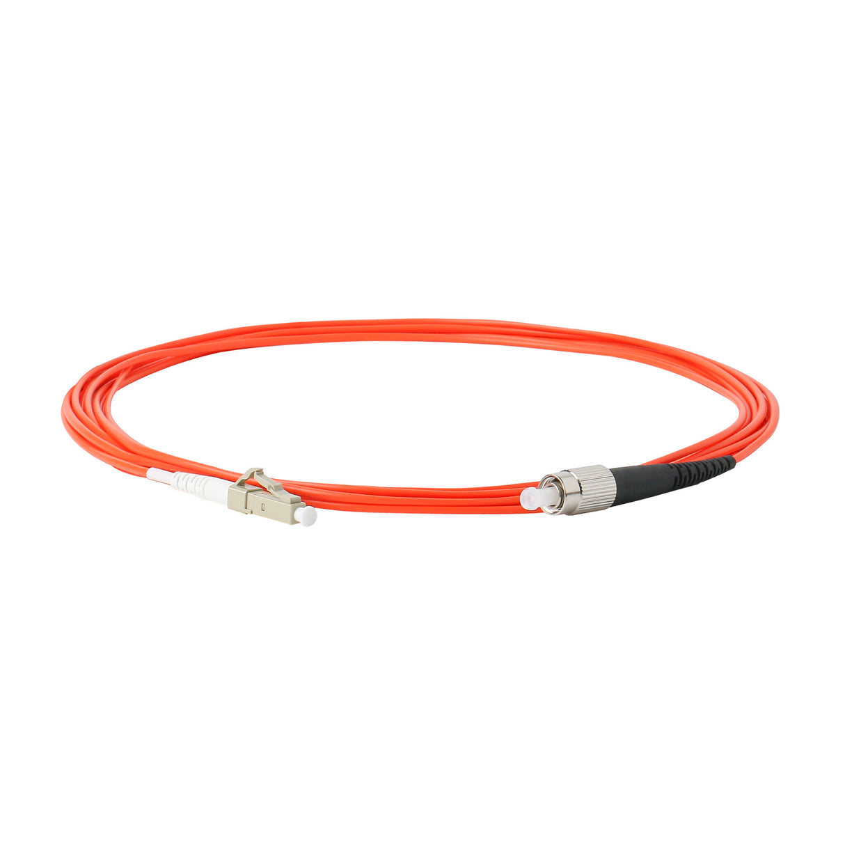 Ultra Low Loss 0.1dB FC/APC to LC/UPC Multimode OM1 Simplex Fiber Patch Cable | Corning InfiniCor 300 Optical 62.5 µm Multimode Fiber | Orange LSZH Jacket